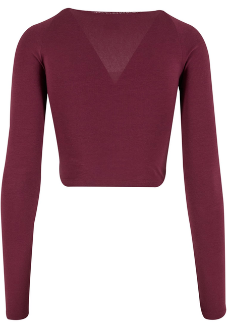 T-shirt manches longues  de Urban Classics - Haut Manches Longues en Dentelle - XS à XL - pour Femme - bordeaux - Urban Classics - View 2
