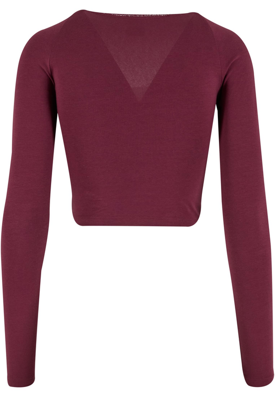 T-shirt manches longues  de Urban Classics - Haut Manches Longues en Dentelle - XS à XL - pour Femme - bordeaux - Urban Classics - View 2
