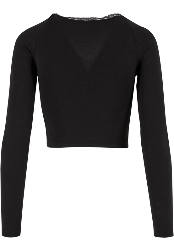 T-shirt manches longues  de Urban Classics - Haut Manches Longues en Dentelle - XS à XL - pour Femme - noir - Urban Classics - View 2