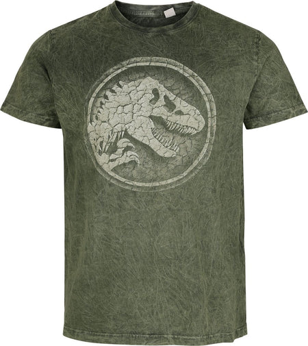 T-Shirt Manches courtes  de Jurassic Park - Jurassic World - Cracked Earth Logo - S à 3XL - pour Homme - vert - Jurassic Park