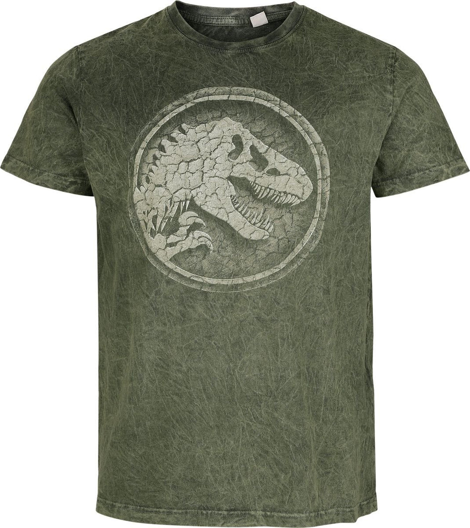 T-Shirt Manches courtes  de Jurassic Park - Jurassic World - Cracked Earth Logo - S à 3XL - pour Homme - vert - Jurassic Park