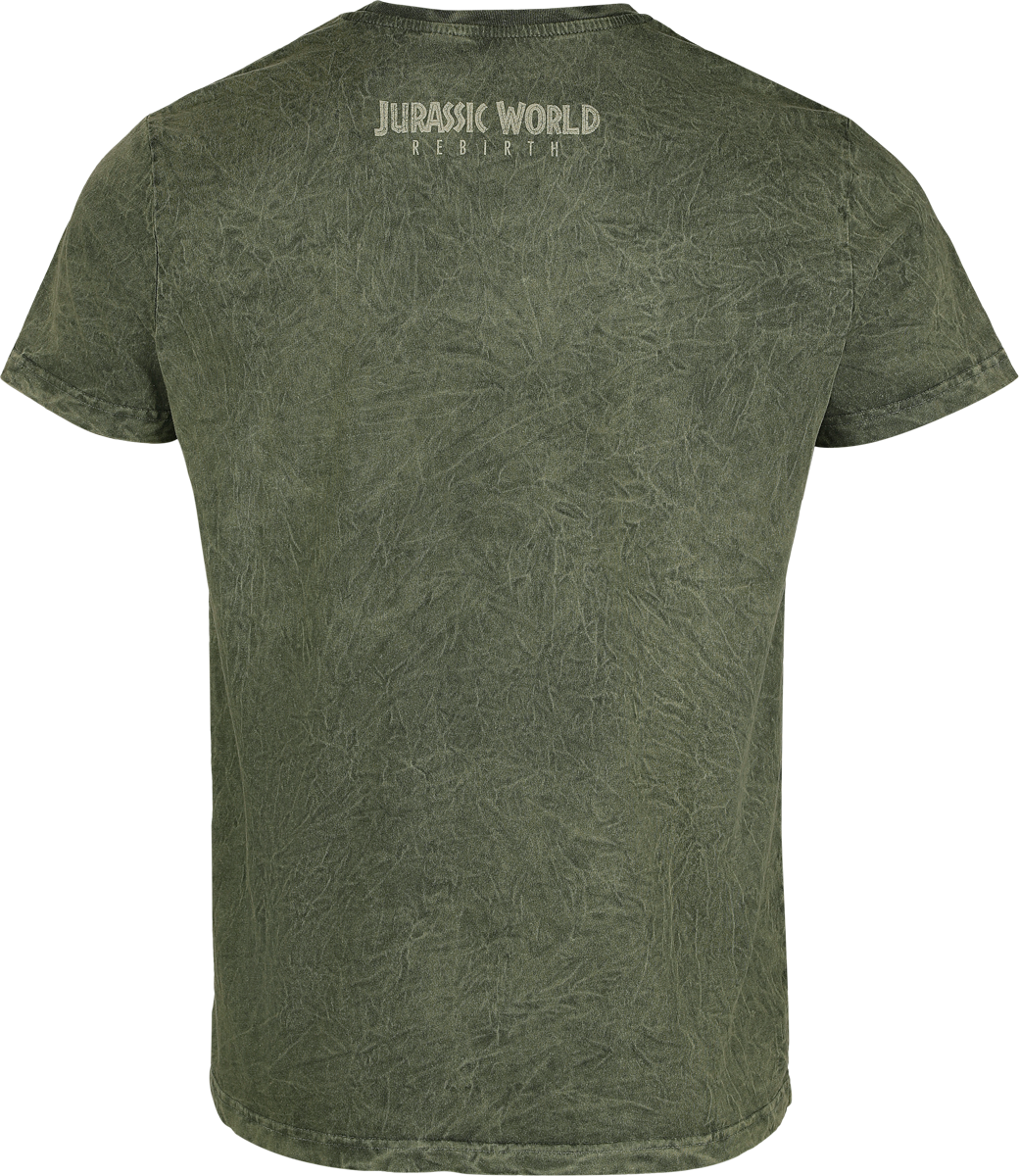 T-Shirt Manches courtes  de Jurassic Park - Jurassic World - Cracked Earth Logo - S à 3XL - pour Homme - vert - Jurassic Park - View 2
