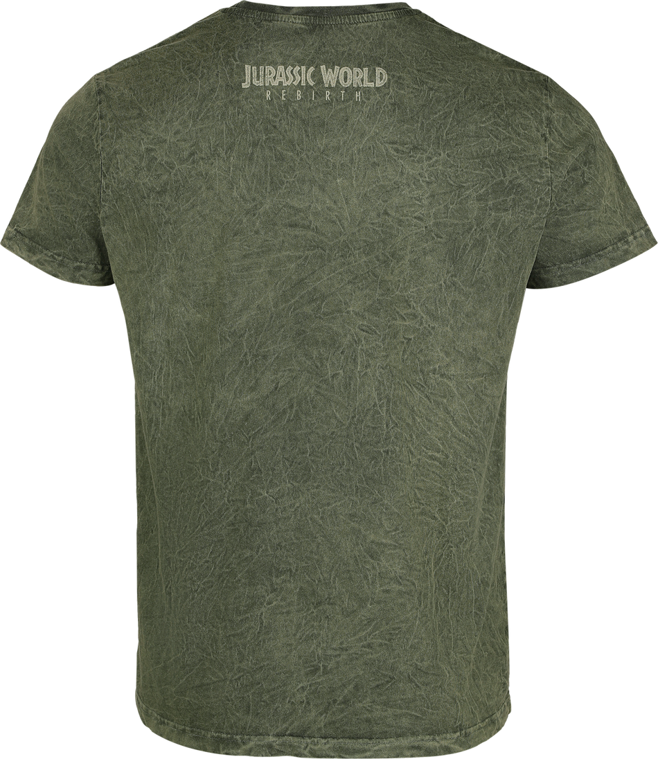 T-Shirt Manches courtes  de Jurassic Park - Jurassic World - Cracked Earth Logo - S à 3XL - pour Homme - vert - Jurassic Park - View 2