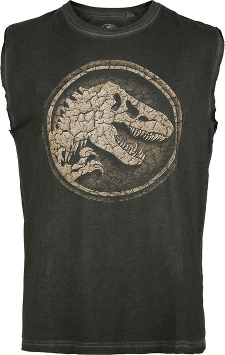 Débardeur  de Jurassic Park - Jurassic World - Cracked Earth Logo - S à 4XL - pour Homme - gris - Jurassic Park