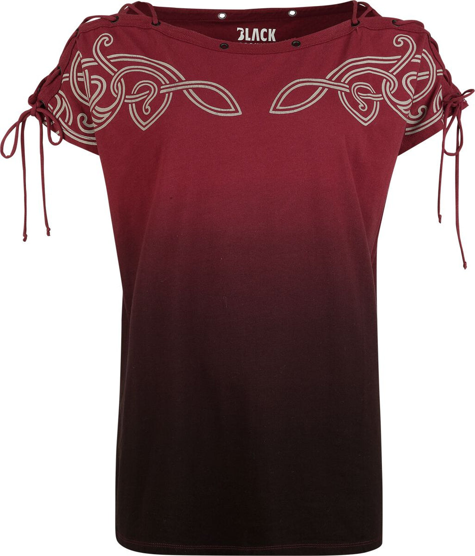 T-Shirt Manches courtes  de Black Premium by EMP - Celtic fine lines - S à XXL - pour Femme - rouge - Black Premium by EMP