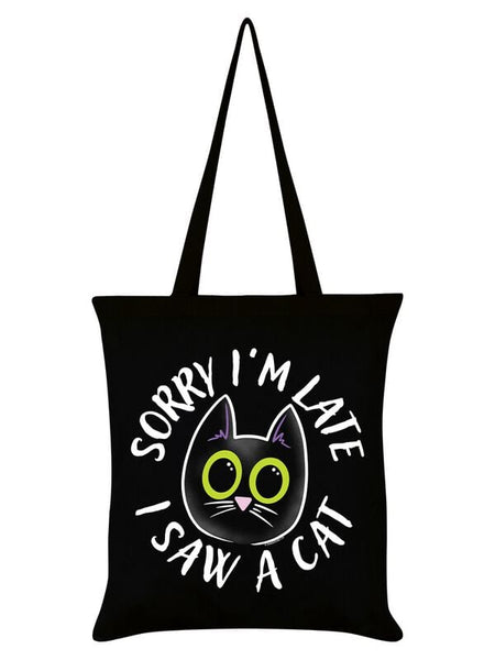 Sac En Tissu Fun de Tierisch - Sorry I'm Late I Saw A Cat - pour Unisexe - multicolore - Tierisch