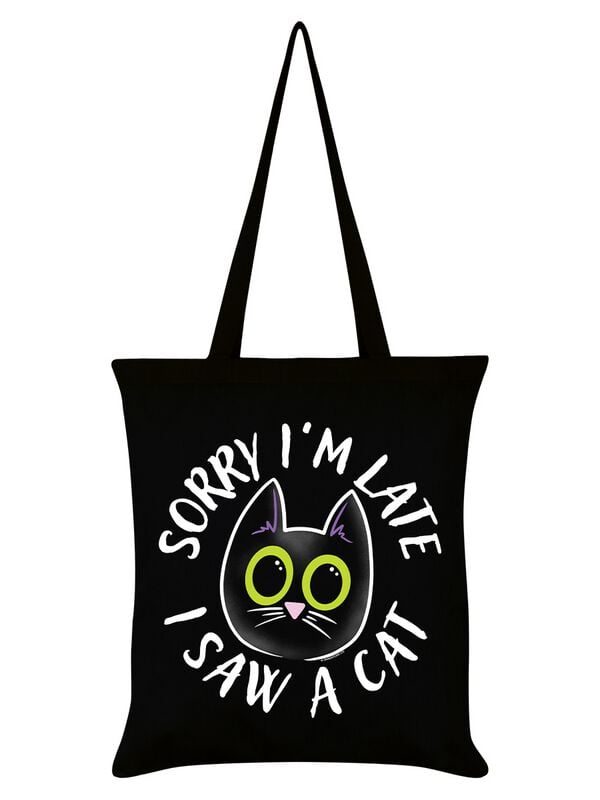 Sac En Tissu Fun de Tierisch - Sorry I'm Late I Saw A Cat - pour Unisexe - multicolore - Tierisch