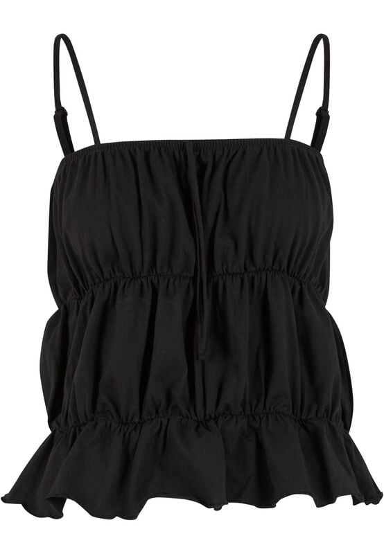 Top  de Urban Classics - Débardeur à Volants - XS à XL - pour Femme - noir - Urban Classics