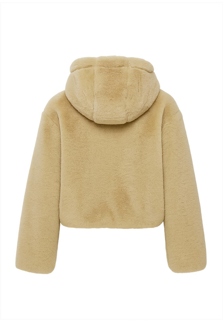 Sweat-shirt zippé à capuche  de Urban Classics - Sweat Fausse Fourrure - XS à XL - pour Femme - sable - Urban Classics - View 2