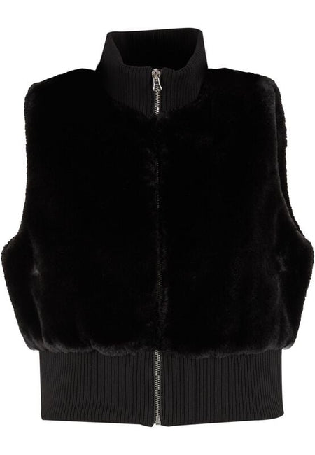 Veste Sans Manches  de Urban Classics - Veste Sans Manches Courte en Fausse Fourrure - XS à XL - pour Femme - noir - Urban Classics