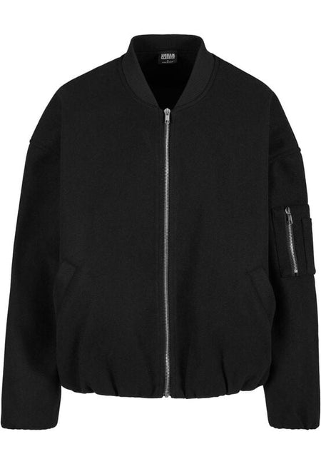 Bomber  de Urban Classics - Veste Bomber Fausse Laine - XS à XL - pour Femme - noir - Urban Classics