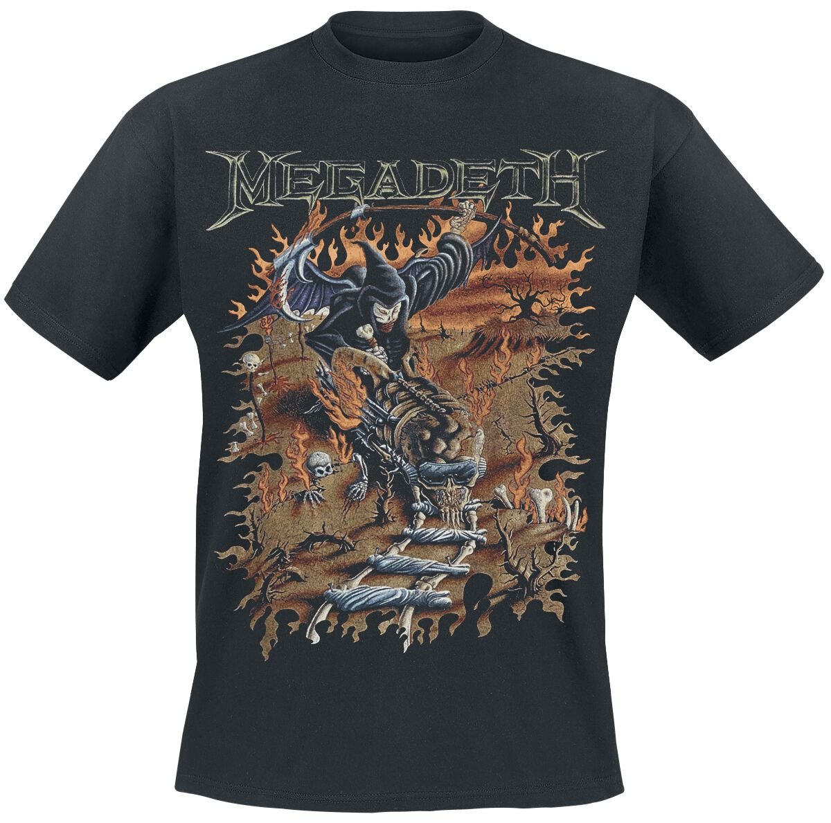 T-Shirt Manches courtes  de Megadeth - Youthanasia 1995 - Reaper Train - S à 4XL - pour Homme - noir - Megadeth