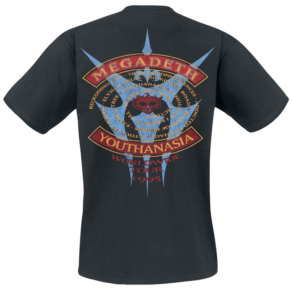 T-Shirt Manches courtes  de Megadeth - Youthanasia 1995 - Reaper Train - S à 4XL - pour Homme - noir - Megadeth - View 2
