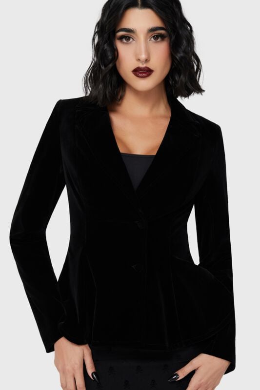 Blazer Gothic de Killstar - Veste Voile des Ténèbres - XS à XL - pour Femme - noir - Killstar