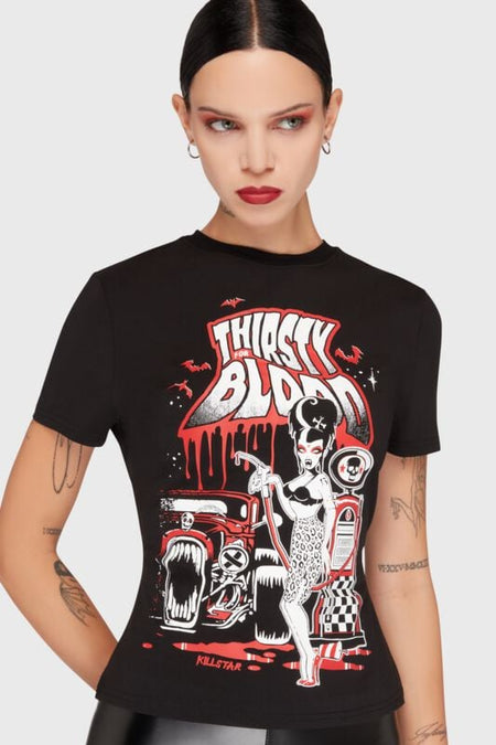 T-Shirt Manches courtes Gothic de Killstar - T-shirt Thirsty Blood - XS à 4XL - pour Femme - noir - Killstar