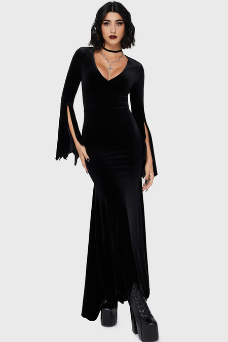 Robe longue Gothic de Killstar - Mortaveil Maxi Dress - XS à XXL - pour Femme - noir - Killstar - View 2