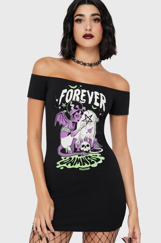 Robe courte Rockabilly de Killstar - Forever Damned Dress - XS à 4XL - pour Femme - noir - Killstar