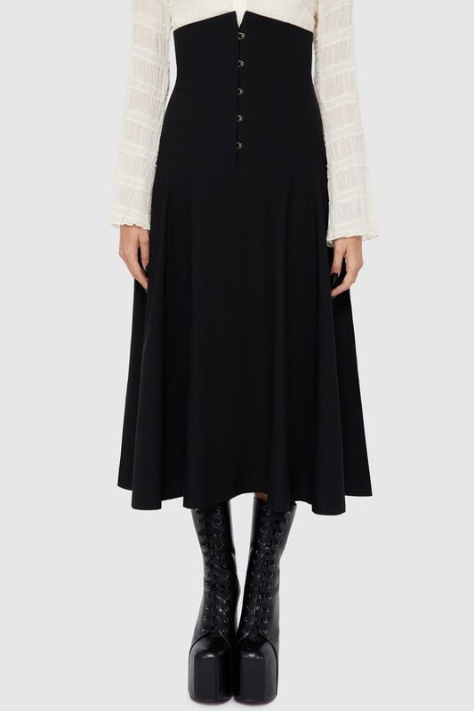 Jupe mi-longue Gothic de Killstar - Sable Hex Skirt - XS à XXL - pour Femme - noir - Killstar