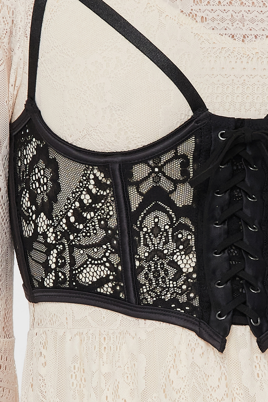 Top Gothic de Killstar - Belladonna Lace - Arden Lace Basque - XS à XXL - pour Femme - noir - Killstar - View 2