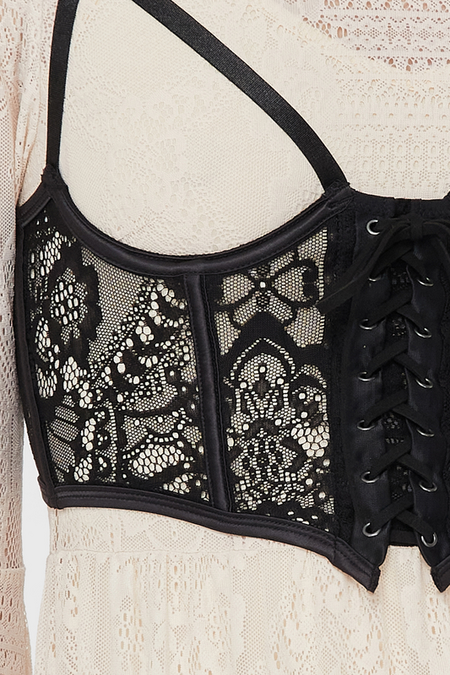 Top Gothic de Killstar - Belladonna Lace - Arden Lace Basque - XS à XXL - pour Femme - noir - Killstar - View 2