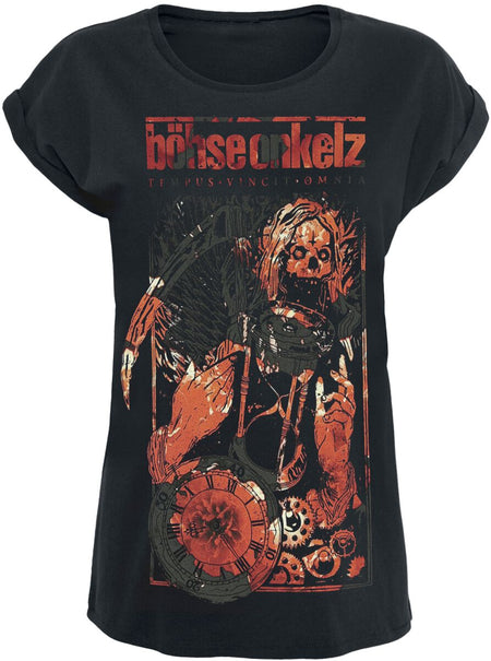T-Shirt Manches courtes  de Böhse Onkelz - Chronos Poppy Red - S à XL - pour Femme - noir - Böhse Onkelz