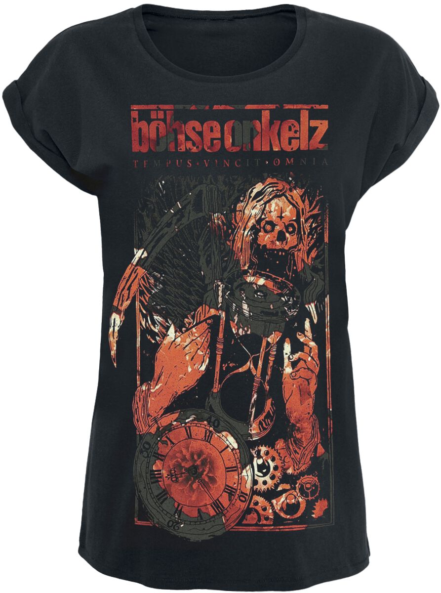 T-Shirt Manches courtes  de Böhse Onkelz - Chronos Poppy Red - S à XL - pour Femme - noir - Böhse Onkelz