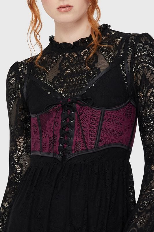 Top Gothic de Killstar - Belladonna Lace - Arden Lace Basque - XS à XXL - pour Femme - lilas - Killstar