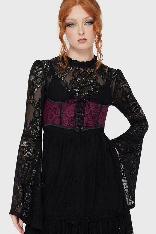 Top Gothic de Killstar - Belladonna Lace - Arden Lace Basque - XS à XXL - pour Femme - lilas - Killstar - View 2