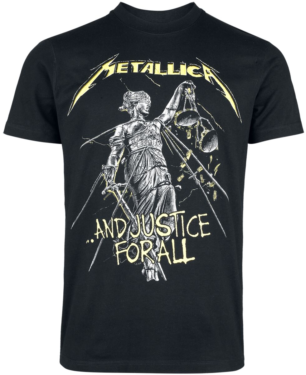 T-Shirt Manches courtes  de Metallica - ...And Justice For All - Tracklist - Heavyweight - S à XXL - pour Homme - noir - metallica