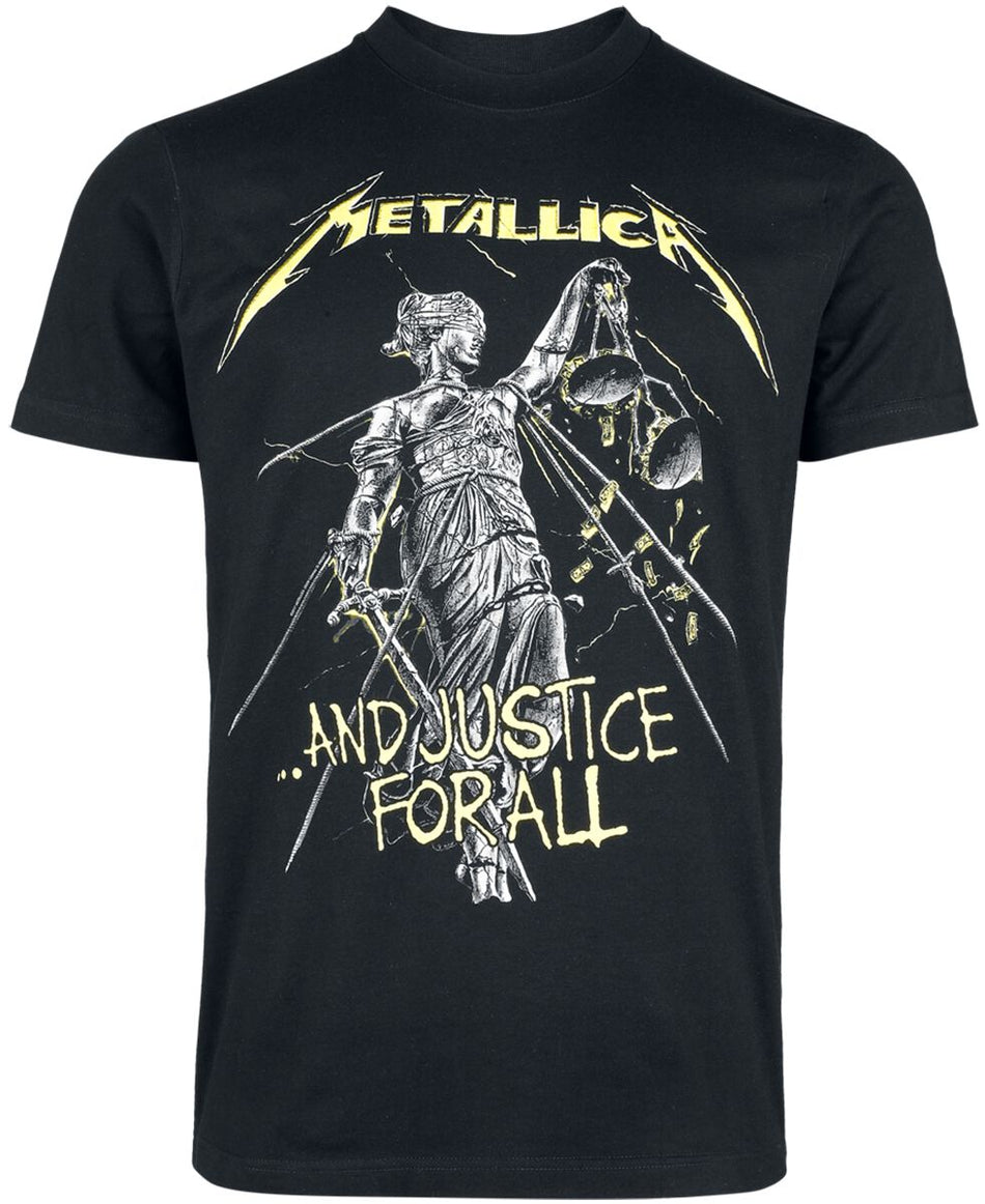 T-Shirt Manches courtes  de Metallica - ...And Justice For All - Tracklist - Heavyweight - S à XXL - pour Homme - noir - metallica
