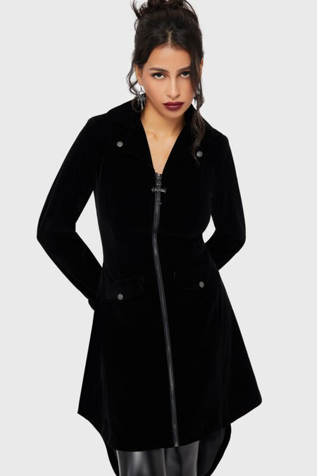 Manteaux Gothic de Killstar - Misery Coat - XS à XL - pour Femme - noir - Killstar