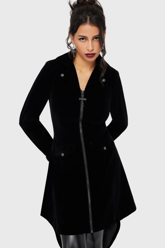 Manteaux Gothic de Killstar - Misery Coat - XS à XL - pour Femme - noir - Killstar