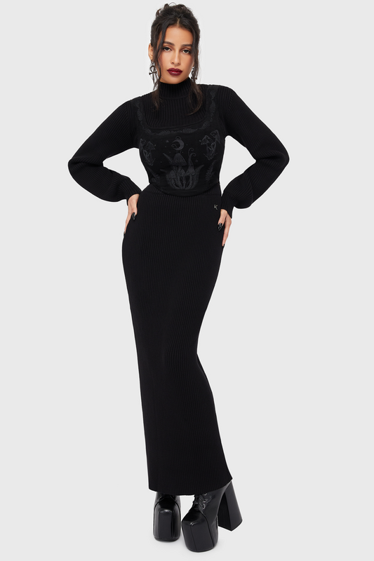 Pull tricoté Gothic de Killstar - Belinda's Woe Bolero - XS à XXL - pour Femme - noir - Killstar - View 2