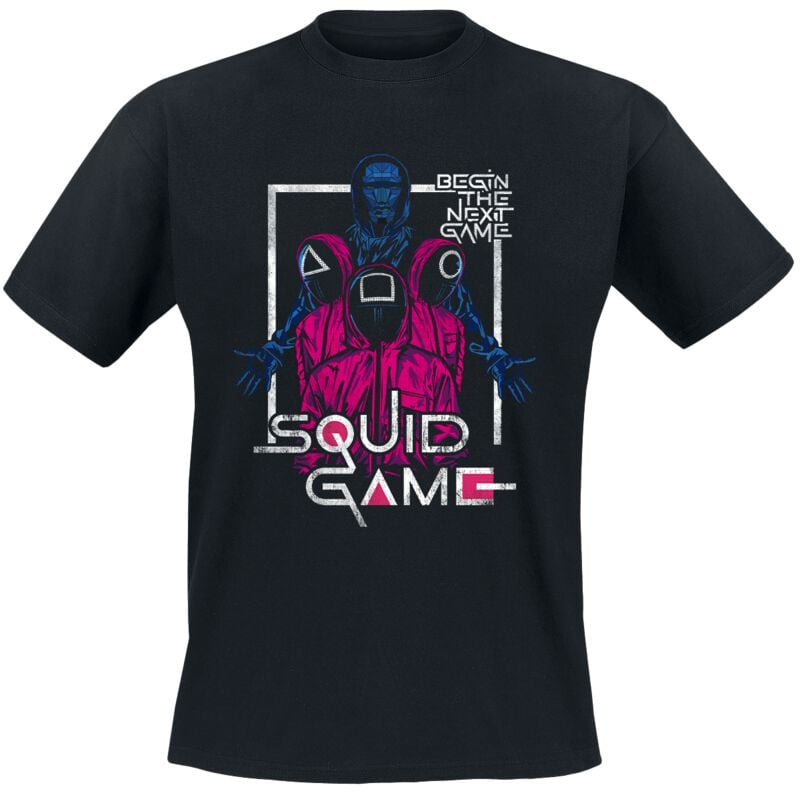 T-Shirt Manches courtes  de Squid Game - Front Man & Gardes - S à 3XL - pour Homme - noir - Squid Game