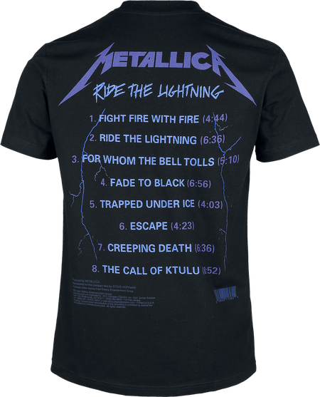 T-Shirt Manches courtes  de Metallica - Ride The Lightning - Heavyweight - S à XXL - pour Homme - noir - metallica - View 2