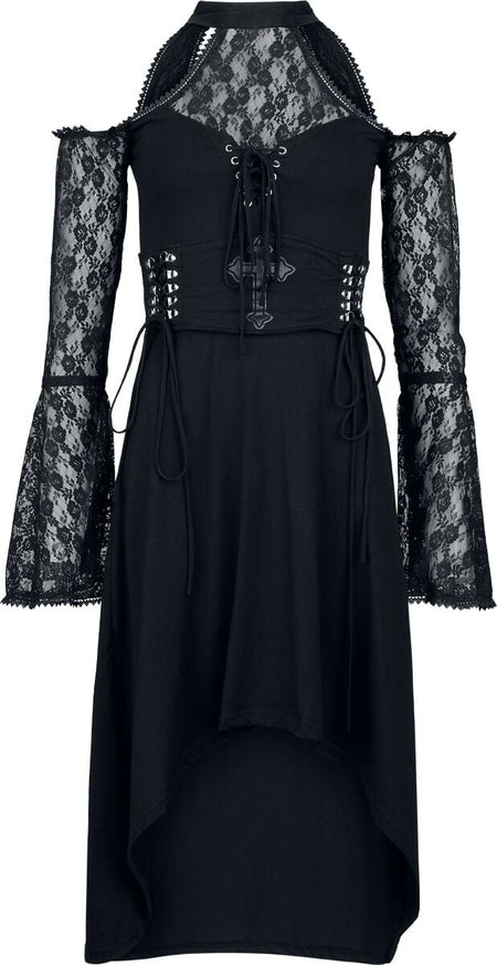 Robe mi-longue Rockabilly de Poizen Industries - Katayun Dress - XS à XXL - pour Femme - noir - Poizen Industries