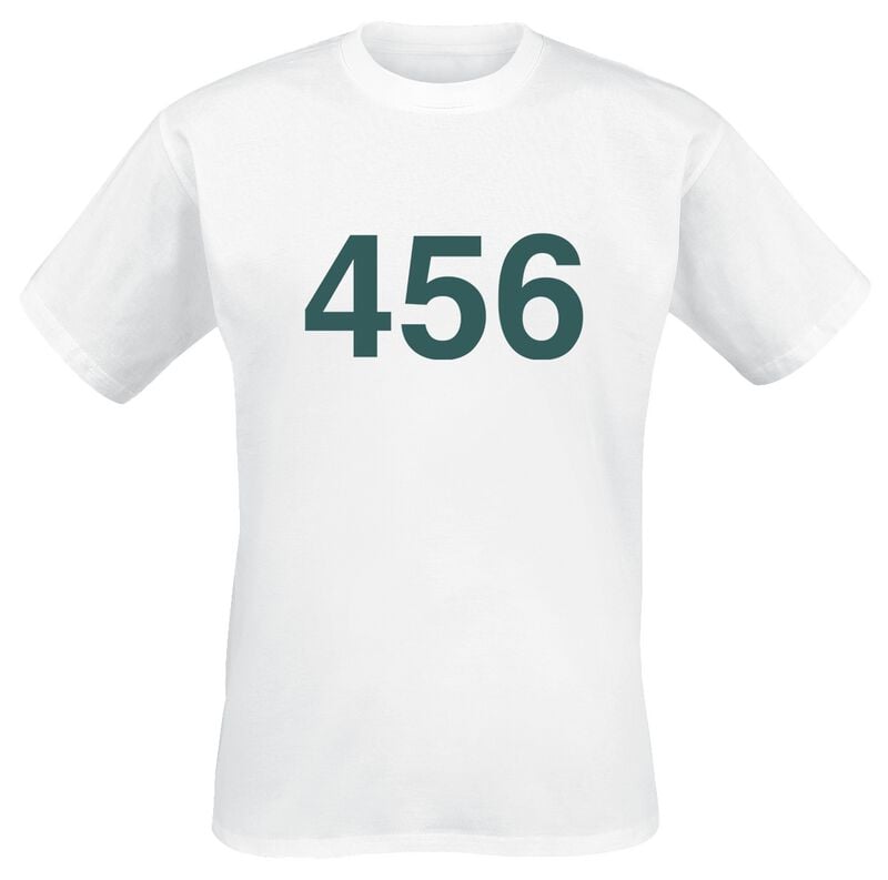 T-Shirt Manches courtes  de Squid Game - Player 456 - S à 3XL - pour Homme - blanc - Squid Game
