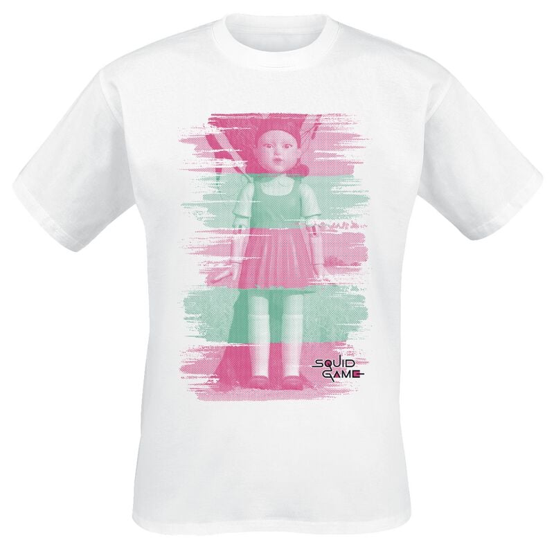 T-Shirt Manches courtes  de Squid Game - Young Hee - Red Light - Green Light - S à XXL - pour Homme - blanc - Squid Game
