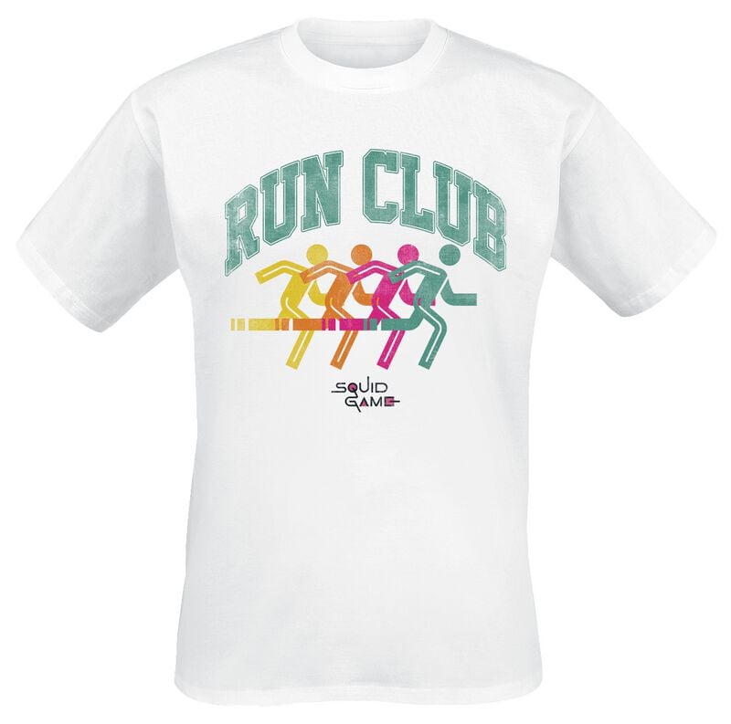 T-Shirt Manches courtes  de Squid Game - Run Club Silhouette - S à XXL - pour Homme - blanc - Squid Game