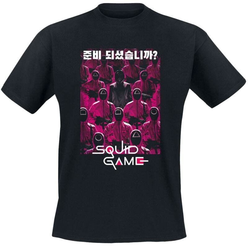 T-Shirt Manches courtes  de Squid Game - Guards Group Korean - M à XXL - pour Homme - noir - Squid Game