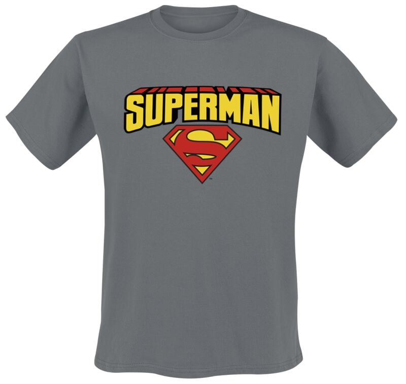 T-Shirt Manches courtes  de Superman - Blockletter Logo - S à XXL - pour Homme - gris foncé - Superman