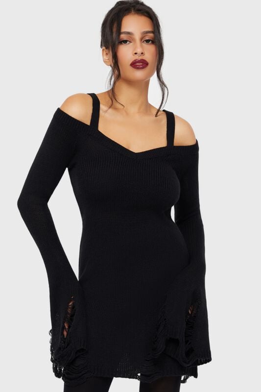 Robe courte Gothic de Killstar - Night Widow Mini Dress - XS à 4XL - pour Femme - noir - Killstar