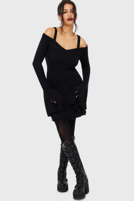 Robe courte Gothic de Killstar - Night Widow Mini Dress - XS à 3XL - pour Femme - noir - Killstar - View 2