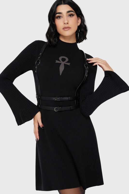 Robe courte Gothic de Killstar - Morbida's Tale Mini Dress - XS à XXL - pour Femme - noir - Killstar