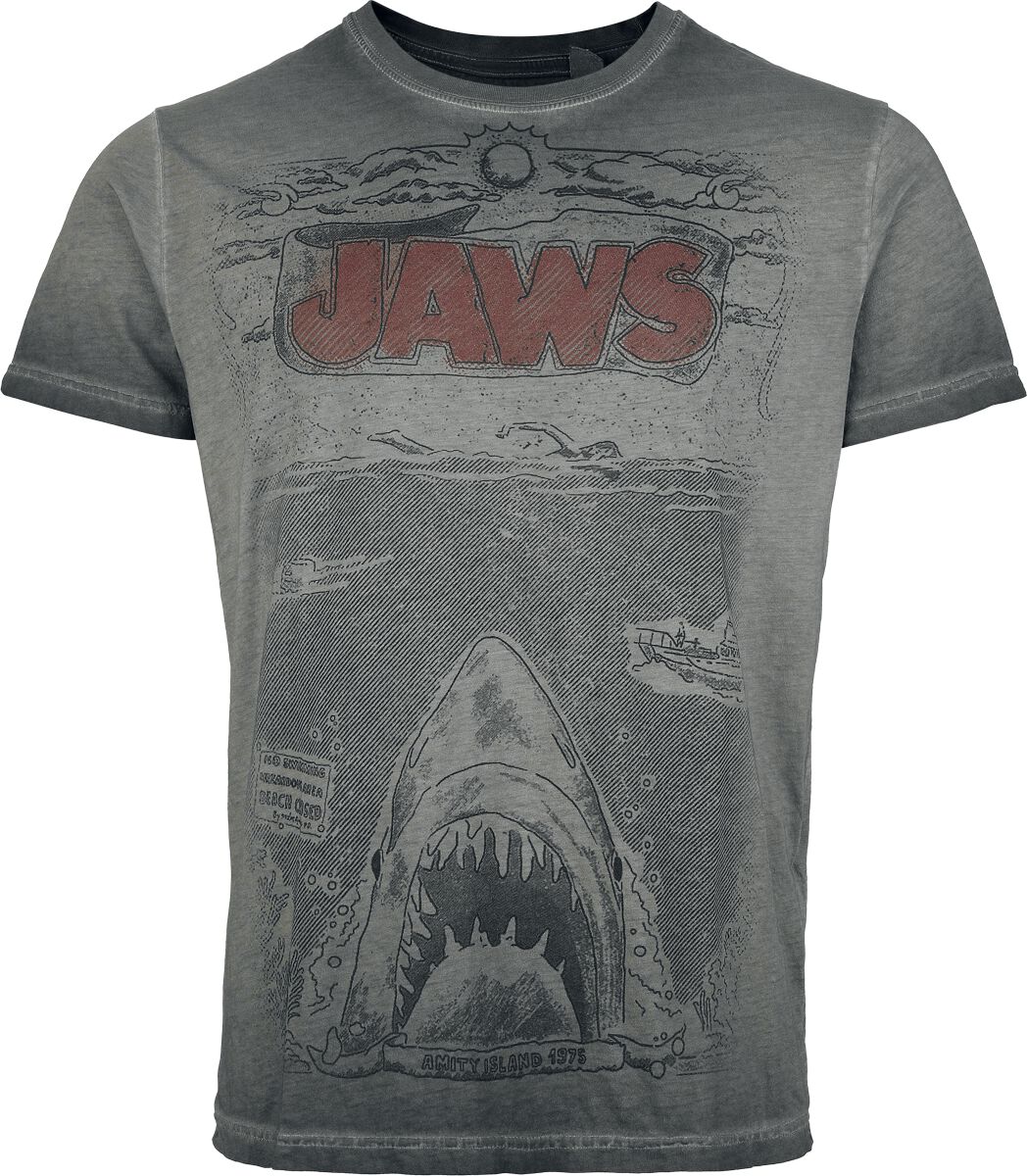 T-Shirt Manches courtes  de Jaws - Jaws - Comic - S à 4XL - pour Homme - gris - Jaws