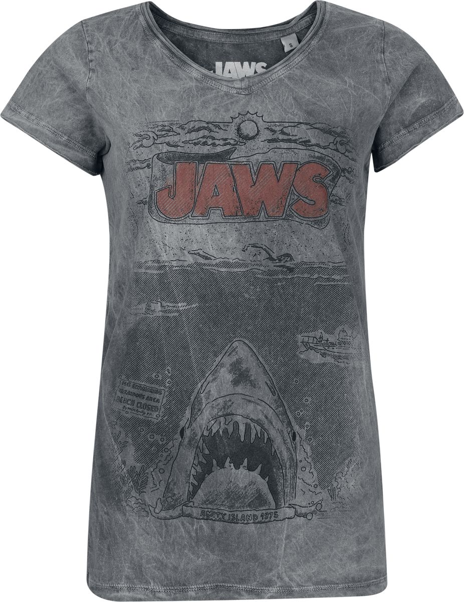 T-Shirt Manches courtes  de Jaws - Jaws - Comic - S à 4XL - pour Femme - gris - Jaws