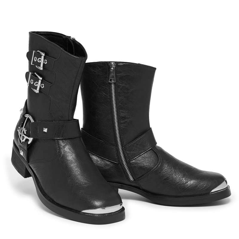 Bottes de motard Gothic de KOI - Ghost - Nameless Ghouls Men's Stacked Biker - EU41 à EU45 - pour Homme - noir - KOI - View 2