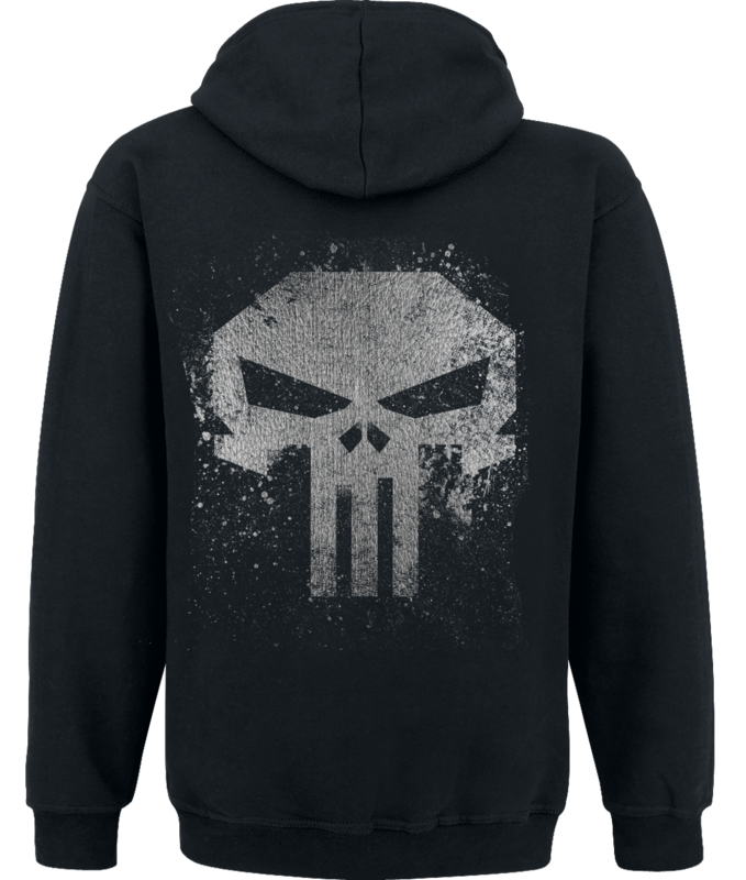 Sweat-shirt à capuche Disney de The Punisher - Crâne Punisher avec Lien Métallique - S à XL - pour Homme - noir - The Punisher - View 2