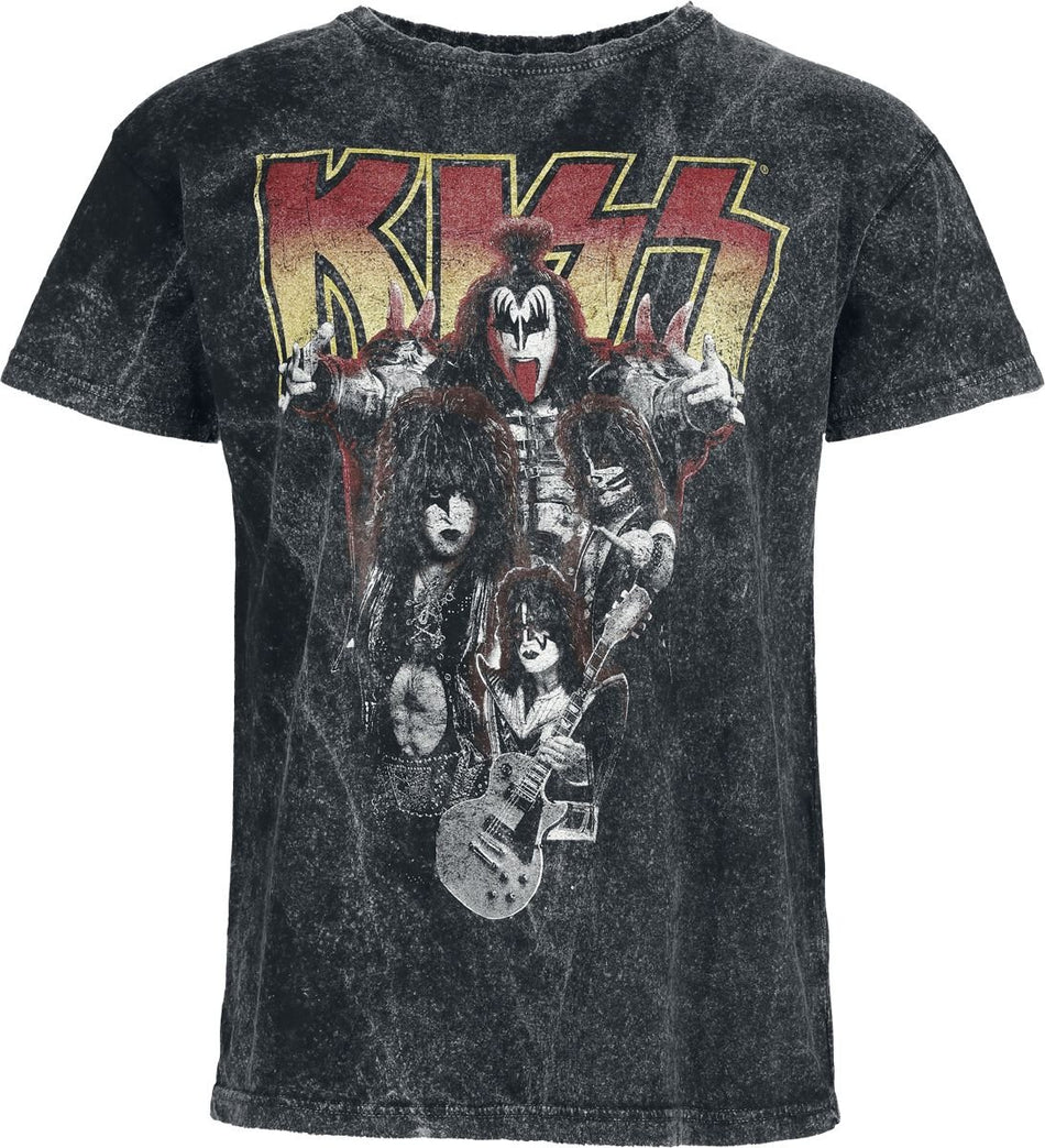 T-Shirt Manches courtes  de Kiss - Band Photo - S à 4XL - pour Homme - anthracite - Kiss
