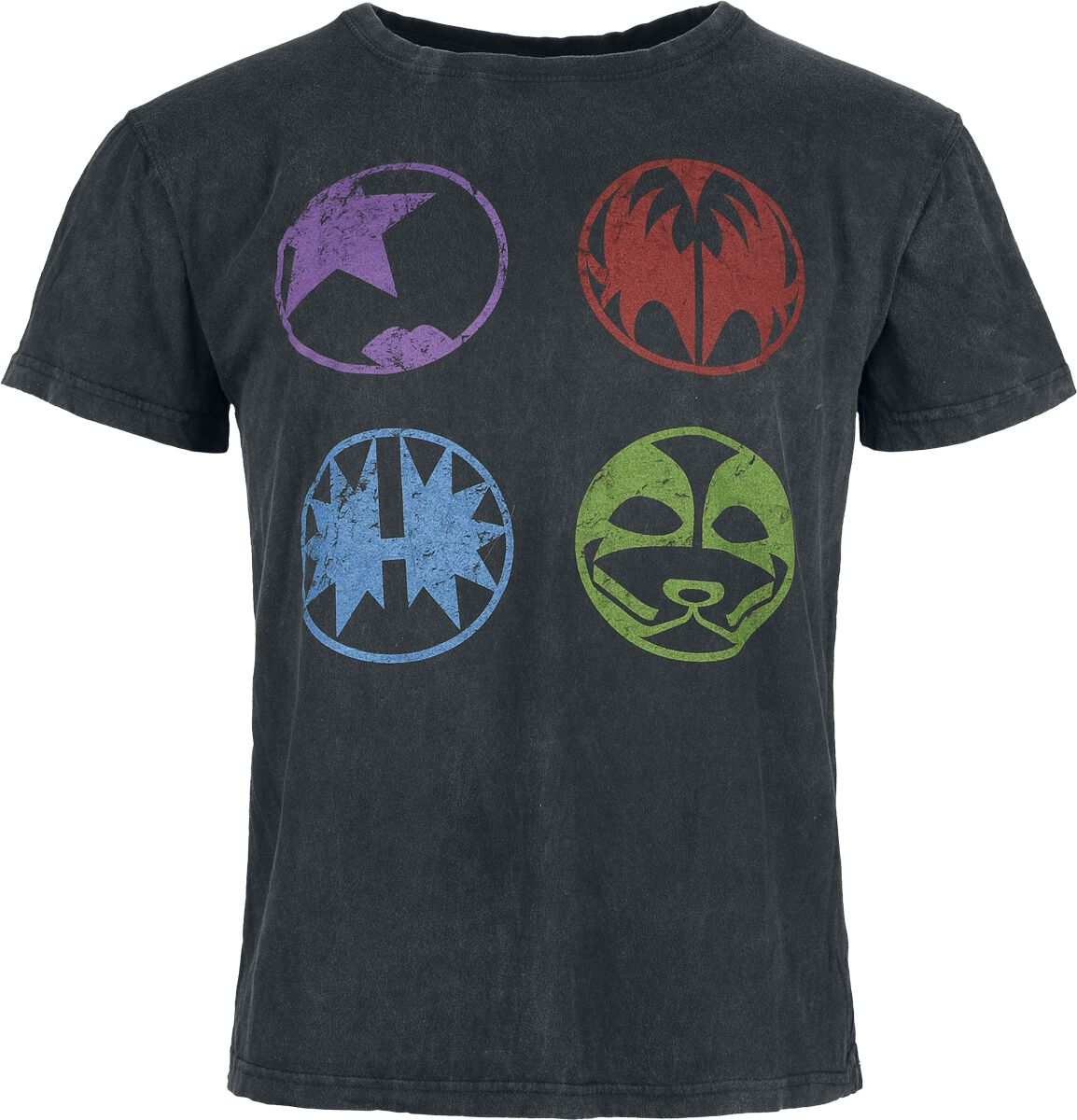 T-Shirt Manches courtes  de Kiss - Band Icons - S à 4XL - pour Homme - anthracite - Kiss